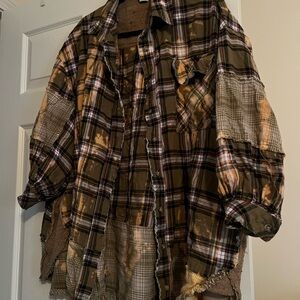 Jaded Gypsy Plaid Patchwork Flannel Shirt
